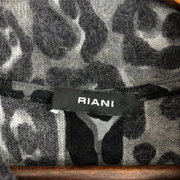Riani Women's Size 12 Grey Animal Print Angora Blend Sweater Knit Long Sleeve - Picture 5 of 15